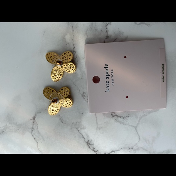 Kate Spade In a Flutter Butterfly Stud Earrings. Cubic Zirconia. Large. NWT . - Picture 4 of 5
